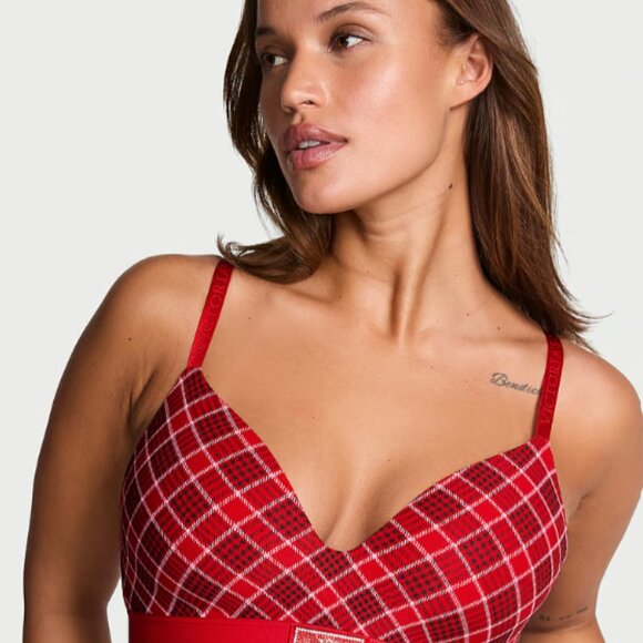 Victoria Secret Shine Patch Lightly Lined Wireless Bra - Picture 2 of 4